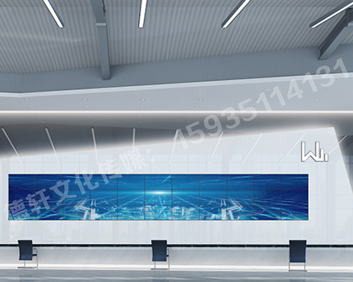 萬國質保二手車交易港 服務臺背景墻logo 三面發光字